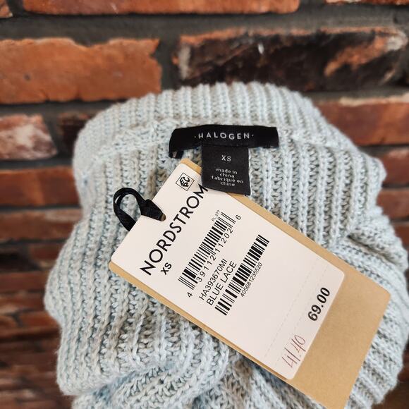 Halogen Oversized Drop Shoulder Ribbed Knit Turtleneck Sweater Women's XS NWT - Picture 5 of 5